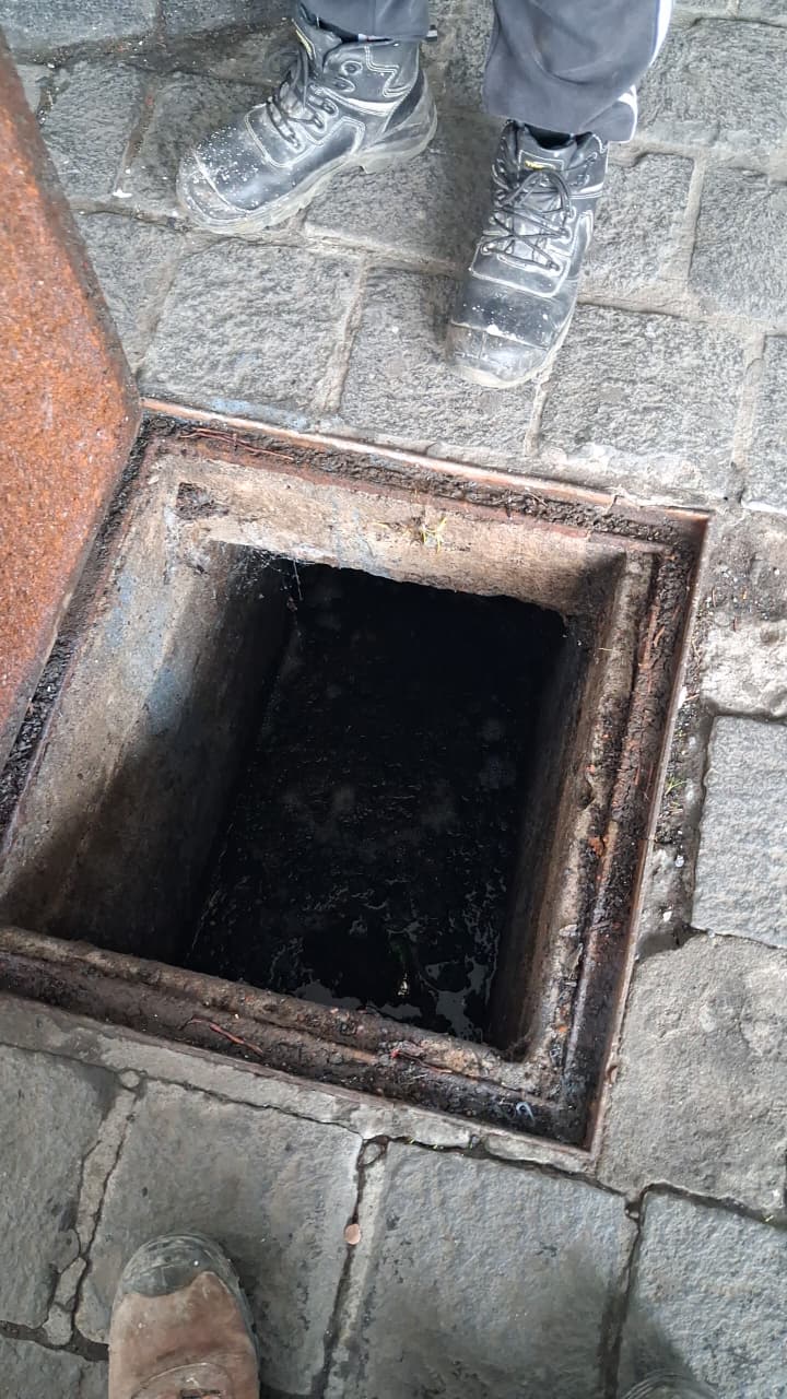 Cámara sanitaria abierta para inspección